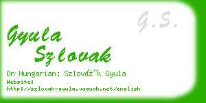 gyula szlovak business card